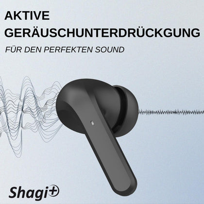 TWS In-Ear Kopfhörer Shagi+ mit ANC, APP Steuerung komp. kabelloses Laden, verschiedene Audio-Modi sw