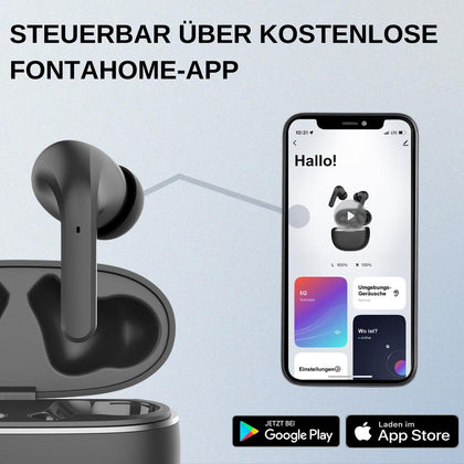 TWS In-Ear Kopfhörer Shagi+ mit ANC, APP Steuerung komp. kabelloses Laden, verschiedene Audio-Modi sw