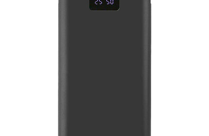 Power Bank Kari 10.000mAh integriertes Ladekabel 4in1, Micro-USB/8-Pin/Typ-C + USB-A, schwarz