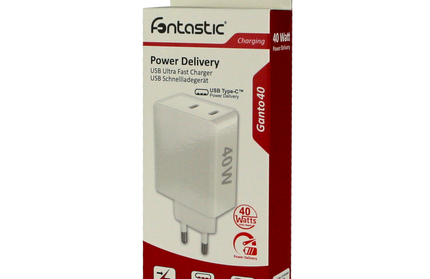 Netzteil 2 x USB Typ-C, Power Deliver, 40W Max. 2x 20W, Ganto40, weiss