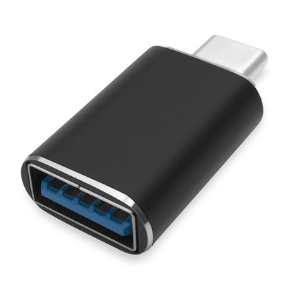 Adapter USB-A auf Type-C, schwarz USB 3.2 Gen1 5GB/s, schnellladefähig, Alu-Gehäuse