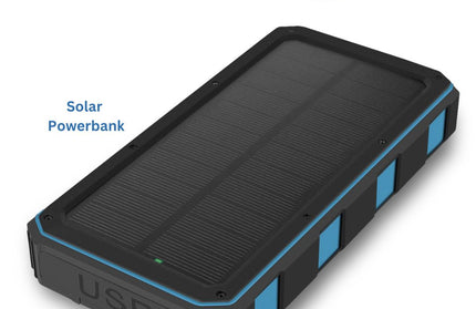 Solar Power Bank Xora20Q mit Wireless Charger sw 20000 mAh, FC, LED Licht, 2 x USB-A, 1 x Typ-C