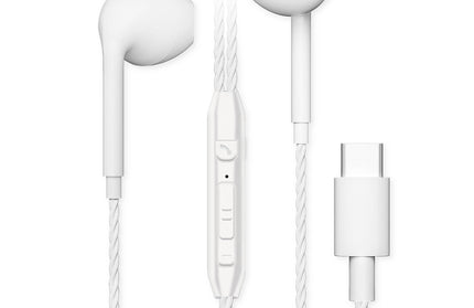 In-Ear USB Typ-C Stereo-Headset C12-LR weiß Lautstärkeregelung, Mic, 1.2M eingebauter Smart IC