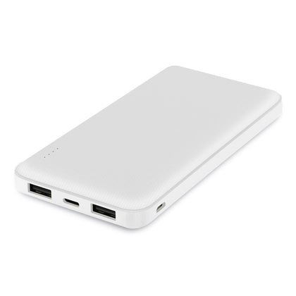 Power Bank Renz10 10.000mAh, 2x USB-A & 1x Typ-C Ladezustandsanzeige, In & Output 5V / 2A, weiß