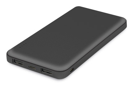 Power Bank Renz10 10.000mAh, 2x USB-A & 1x Typ-C Ladezustandsanzeige, In & Output 5V / 2A, schwarz