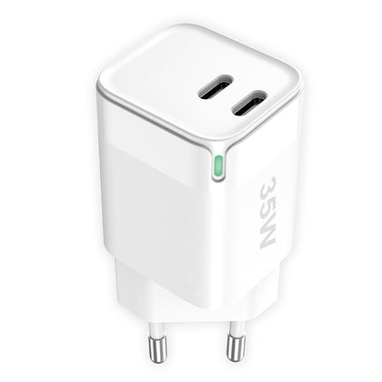 Netzteil GaNto35 2 x USB Type-C 35W weiß mit Dynamic Power Distribution, Max. 3A