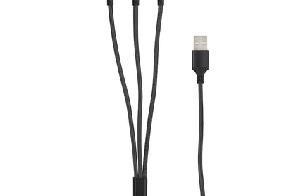 3in1 Essential Ladekabel TypC/8-PIN/Micro USB 1.2M Al-Gehäuse, Nylon ummantelt, Multi-Charging 2A sw