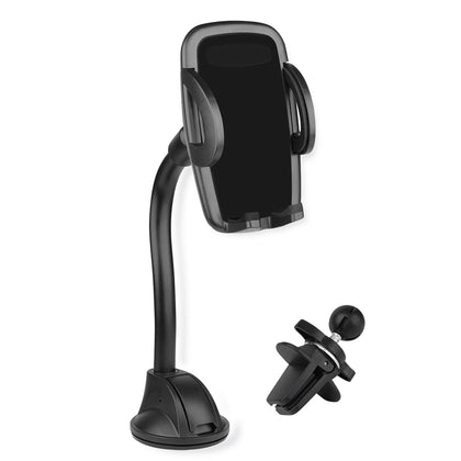 Handy Halterung - Lüftungsgitterhalter & Saugfuß einstellbar 50-95 mm, 360° Drehgelenk, schwarz