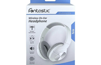 Drahtlose Kopfhörer "Tela" mit Mikrofon, faltbar Line-In, Volume-Control, kompaktes Design, weiß