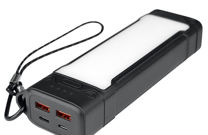 USB LED Power Bank Atria20 20000mAh schwarz 3 Helligkeitsstufen, SOS-Signallicht, USB-A, Typ-C