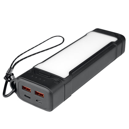 USB LED Power Bank Atria20 20000mAh schwarz 3 Helligkeitsstufen, SOS-Signallicht, USB-A, Typ-C