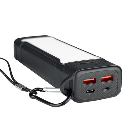 USB LED Power Bank Atria20 20000mAh schwarz 3 Helligkeitsstufen, SOS-Signallicht, USB-A, Typ-C