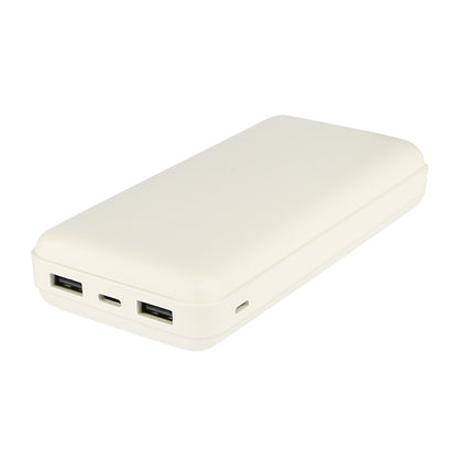 Power Bank Renz 20 20.000mAh, 2x USB-A & 1x Typ-C Ladezustandsanzeige, In & Output 5V / 2A, weiß