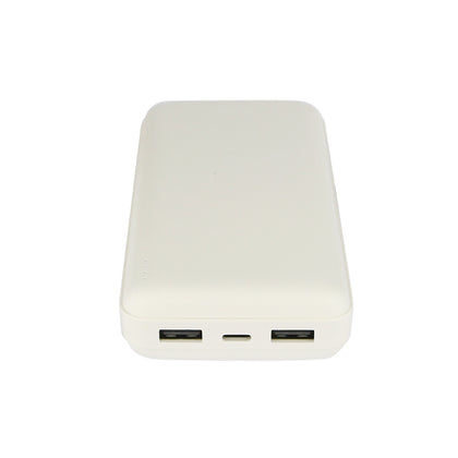 Power Bank Renz 20 20.000mAh, 2x USB-A & 1x Typ-C Ladezustandsanzeige, In & Output 5V / 2A, weiß