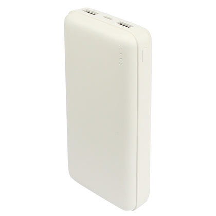 Power Bank Renz 20 20.000mAh, 2x USB-A & 1x Typ-C Ladezustandsanzeige, In & Output 5V / 2A, weiß