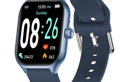 Timor Smartwatch mit 2,01“ Display, BT Call, blau Musiksteuerung, Split Screen, Wechsel-Uhrenarmband