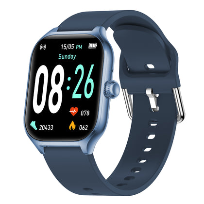 Timor Smartwatch mit 2,01“ Display, BT Call, blau Musiksteuerung, Split Screen, Wechsel-Uhrenarmband