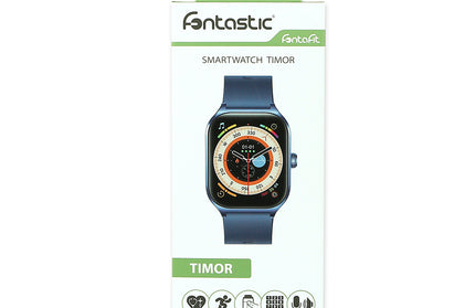 Timor Smartwatch mit 2,01“ Display, BT Call, blau Musiksteuerung, Split Screen, Wechsel-Uhrenarmband