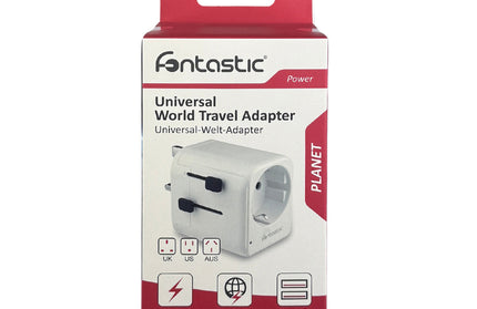 Welt-Adapter Planet USB-Ports US/UK/AUS 100 Länder 10A Fuse Power: 250V/2500W Schuko-/ Eurostecker ws