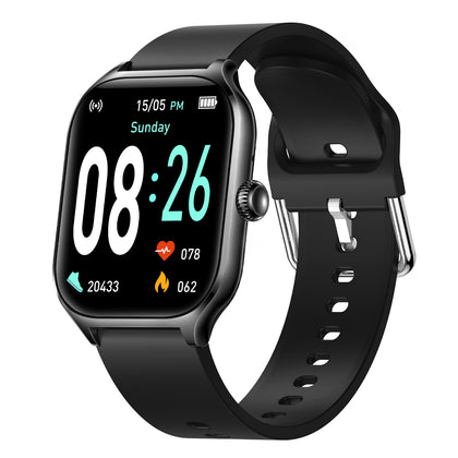 Timor Smartwatch mit 2,01“ Display BT Call schwarz Musiksteuerung, Split Screen, Wechsel-Uhrenarmband