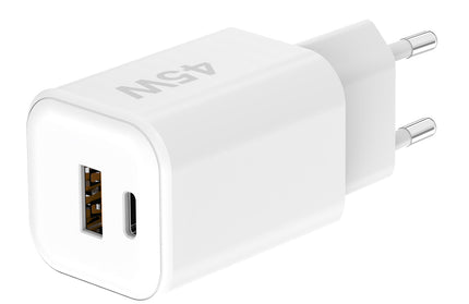 Netzteil MINI GaNto 45W Type-C PD + USB-A FC ws Ultra-kompakt, intelligente Ladesteuerung PPS