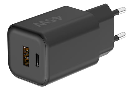 Netzteil MINI GaNto 45W Type-C PD + USB-A FC sw Ultra-kompakt, intelligente Ladesteuerung PPS