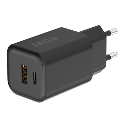 Netzteil MINI GaNto 45W Type-C PD + USB-A FC sw Ultra-kompakt, intelligente Ladesteuerung PPS