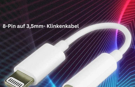 Adapter 8-PIN auf 3,5-mm-Kopfhöreranschluss 8-PIN Stecker auf 3,5 mm Buchse, weiß