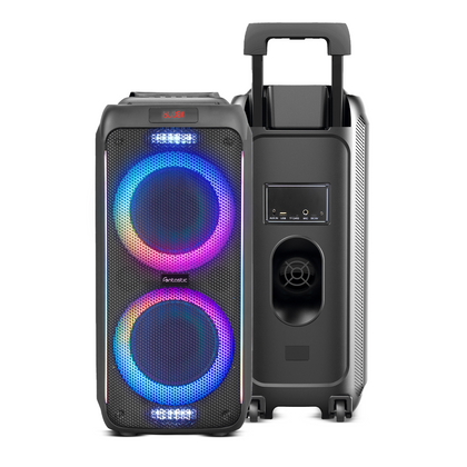 Wireless party speaker 60W, microphone & LED light Karaoke, TWS, FM radio, USB & card reader