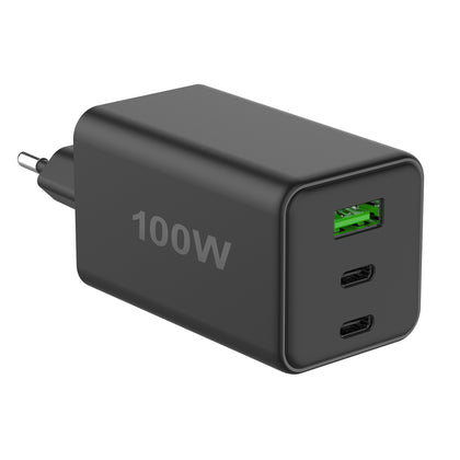 Fontastic Netzteil GAN 100W, 2 x Typ-C + USB-A sw Power Delivery, Fast Charge, Ladesteuerung, “Zona”