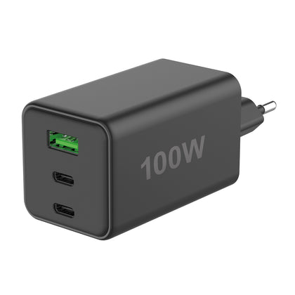 Fontastic Netzteil GAN 100W, 2 x Typ-C + USB-A sw Power Delivery, Fast Charge, Ladesteuerung, “Zona”