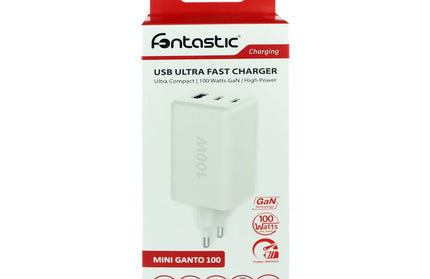 Fontastic Netzteil GAN 100W, 2 x Typ-C + USB-A ws Power Delivery, Fast Charge, Ladesteuerung, “Zona”