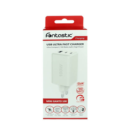 Fontastic Netzteil GAN 100W, 2 x Typ-C + USB-A ws Power Delivery, Fast Charge, Ladesteuerung, “Zona”