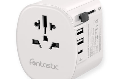 Fontastic Welt-Adapter „Terra“ US/UK/AUS/CN/EURO 10A Fuse, 250V/2300W, USB-A+C, Schukostecker ws