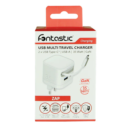 USB Multi Schnell-Reiselader ZAP 35 Watt