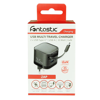 USB Multi Schnell-Reiselader ZAP 35 Watt