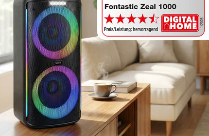 Bluetooth Lautsprecher ZEAL 1000 | Kraftvoller Party-Lautsprecher mit LED-Lichtshow & Mikrofon