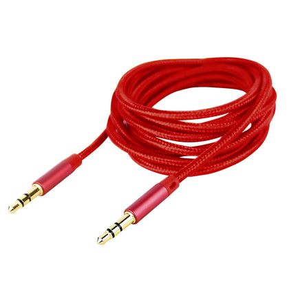 Klinkenkabel 3.5mm Nylon umflochten, 1.5m, rot Klinke auf Klinke Stereo Alu-Gehäuse