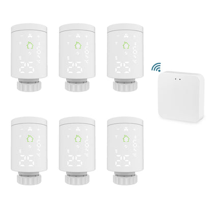 WLAN Smart Home Paket Heizen, 6 Stück Smartes Heizkörperthermostat + WLAN Gateway