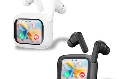 Bluetooth Kopfhörer DISPA | Touch Display Case, ANC, 5h Wiedergabezeit