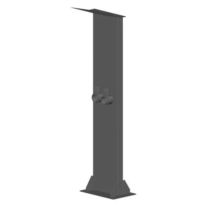 Complete stand set incl. roof 150cm black consisting of column+foot+holder+roof