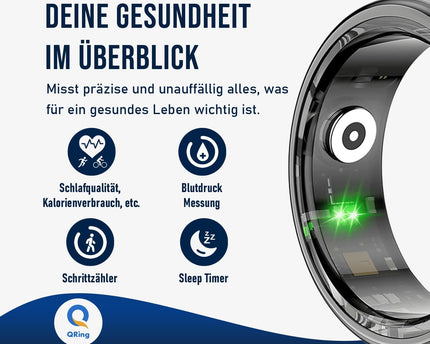Smart Ring FYRI | Gesundheitstracking, 7 Tage Akkulaufzeit, 50m Wasserdicht
