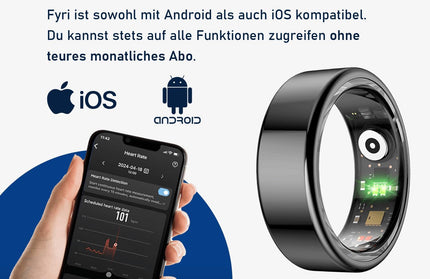 Smart Ring Fitness Gesundheitstracker Fontastic Lange Akkulaufzeit, 5ATM, Ringschatulle,