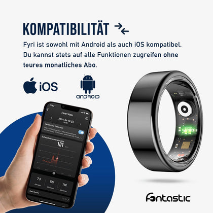 Smart Ring Fitness Gesundheitstracker Fontastic Lange Akkulaufzeit, 5ATM, Ringschatulle,