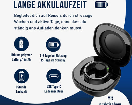 Smart Ring FYRI | Gesundheitstracking, 7 Tage Akkulaufzeit, 50m Wasserdicht