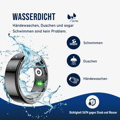 Smart Ring Fitness Gesundheitstracker Fontastic Lange Akkulaufzeit, 5ATM, Ringschatulle,