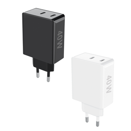 Netzteil GaNto40 | 2 x USB Typ-C, Power Deliver, 40W Max. 2x 20W, Ganto40