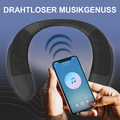 Drahtloser Nackenlautsprecher Herco 3D Stereoklang Leicht, Ergonomisch, Lange Akkulaufzeit, MicroSD