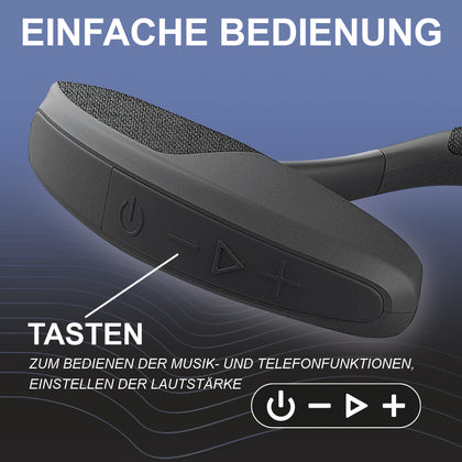 Drahtloser Nackenlautsprecher Herco 3D Stereoklang Leicht, Ergonomisch, Lange Akkulaufzeit, MicroSD