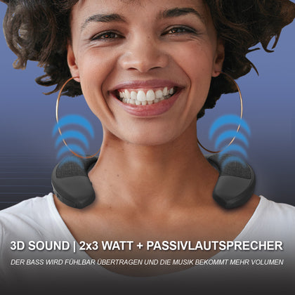 Drahtloser Nackenlautsprecher Herco 3D Stereoklang Leicht, Ergonomisch, Lange Akkulaufzeit, MicroSD